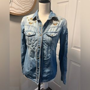 Staring at Stars / Urban Outfitters embroidered chambray shirt